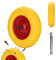 Randaco - Ruota per carriola in gomma piena PU, con asse 4.80, 4.00-8, Ø 390 mm, antiforatura, fino a 200 kg, per carrello, carriola
