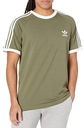 adidas Originals Men's Adicolor Classics 3-Stripes T-Shirt, Olive Strata, Medium