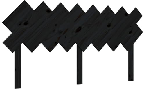vidaXL Solid Wood Pine Bed Headboard Home Guest Room Bedroom Furniture Accessory Decorative Wooden Bed Header Headboard Black 159.5x3x80.5 cm