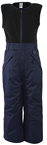 Hudson Baby Unisex Snow Bib Overalls with Fleece Top, Navy, 4 Toddler