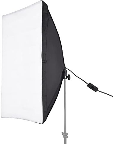 Andoer Softbox de fotografía de Estudio de 50 * 70cm con Bolsa de Transporte con Enchufe E27 para transmisión en Vivo, Retrato, Foto de Producto y vídeo