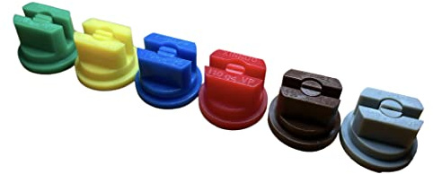 Fan Nozzle Spraying Tips for Knapsack Sprayer, Boom Sprayer, Sprayer Hand Lance, 110 Degree Plastic Nozzle Tips. 6 Nozzles, Red 04