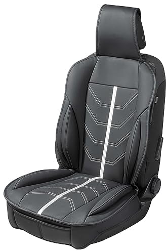 Walser Premium Sitzauflage Auto Kimi, Sitzschoner Auto schwarz/Silber, Vergleichssieger* Auto Sitzauflagen, Sitzbezug Auto Vordersitze, Schonbezug Autositz Autositzauflage Vordersitze PKW/LKW