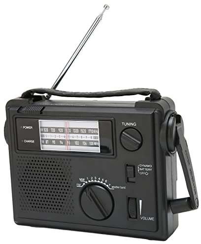 Septpenta Notfall Wetterradio mit Handkurbel, mit LED Licht, Multiband, FM, AM, WB Radio, Handy Aufladen, Tragbares Kurbelradio für Not, Nacht, Notfall, Camping, Wandern