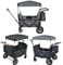 FableKids Bollerwagen Leo X4Plus mit Dach|Faltbarer Transportwagen|belastbar bis 20 kg pro Sitz|4X 5-Punkt-Gurt|360° Offroad Räder|Fußbremse|Oxford 600D|Belüftungsnetze|Fossil Grau, 113x78x130 cm