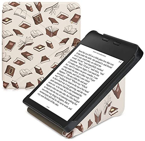 kwmobile Custodia leggìo Compatibile con Kobo Libra 2 - Pelle Sintetica con Chiusura Magnetica - con Funzione appoggio - Libri Volanti