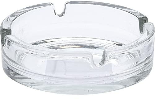 Abrus® Confezione da 2 posacenere per sigarette | Posacenere portatile decorativo in vetro per interni ed esterni, vassoio rotondo per sigaretta da tavolo
