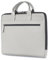 VON HESSEN Laptoptasche aus echtem Nappa-Leder bis 16 Zoll - Aktentasche Herren & Damen - Luxuriöse Echtleder Arbeitstasche für Büro & Alltag - Laptop Hülle in Grau