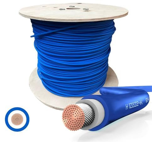 SOLARTRONICS Solarkabel Meterware 6mm² - 25 Meter - Solarleitung BLAU - - erdverlegbar - Solar Kabel - Photovoltaik Kabel Verlängerung - Solarkabel - Made in Germany