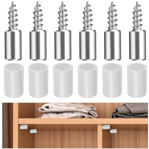 Regalbodenträger, Bodenträger Einlegeboden Halter, Selbstschneidende Fachbodenträger Halter Set, mit Anti-Rutsch-Abdeckung, für Möbel Schränke, Kleiderschränke, Bücherregale, Weinkühler (30 Stück)