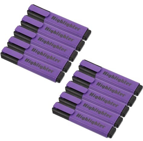 PATIKIL Textmarker, 10er Pack wasserbasierte breite Spitze Schreibmarker Stifte für Büro, Zuhause, täglichen Gebrauch, Stil 3, Lila