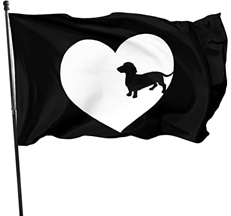 Dekoration Flagge 90X150cm Dackel Und Liebe Fahnen Personalisierte Garten Flagge Uv-Beständig Flaggen Für Feiern Party Haus