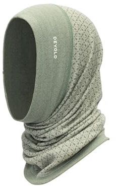 Devold Kvitegga Merino 230 Headover - Funktionelle Wendbare Sturmhaube, Grün, Größe One Size, Farbe Raw Wh