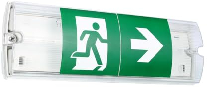 SYLVANIA Notausgangsschild beleuchtet | LED Fluchtwegschild | 3h Notstromakku | IP65 Wasserdicht | Für Wandmontage | Notbeleuchtung | Notlicht