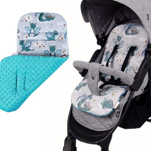 BabyLux SITZAUFLAGE für Kinderwagen Buggy Sitzeinlage Kinderwagenauflage (S130. Dino)