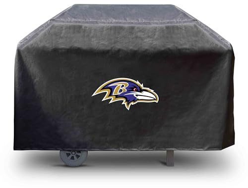 FANMATS 41153 NFL – Housse de Barbecue rectangulaire Noire Baltimore Ravens – Convient aux barbecues à 3 et 4 brûleurs – 172,7 x 53,3 x 88,9 cm
