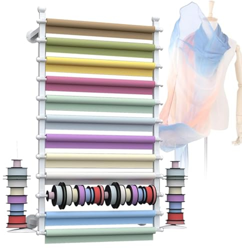 HLGKBY An der Wand montierter Kleidungs-Organizer für Schals, Bandhalter für die Wand, platzsparende Handtuch-Aufbewahrungsstation für Bänder, Blumen, Geschenkpapier, Seidenschal, Schal 80cm