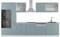 Vicco Küchenzeile R-Line, Blau-Grau/Weiß, 350 cm mit Hochschrank, AP Anthrazit