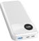 Batería Externa 20000mAh - A ADDTOP 22,5W Carga Rápida Powerbank 2 USB C Entrada&Salida 1 USB A Salida, Cargador Portátil PD3.0QC4.0 LED Digital y para Android iPhone 16 15 14 13 12 Tablets Blanc