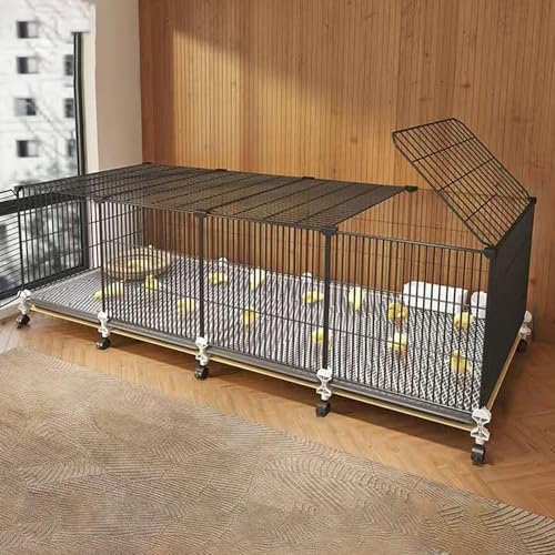 Hühnerstall aus Metall Gemacht Stabile Struktur auf Rollen Einfach zu Säubern für Hühner Geflügelstall Kleintiere Kann im Innenbereich Verwendet Werden(Size:144 * 47 * 47cm)