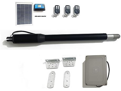 Abridor De PortóN EléCtrico, Abridor de puerta individual de 200 kg con panel solar, motor automático de puerta batiente, actuador de control remoto, operador, estacionamiento de garaje Inteligente Y