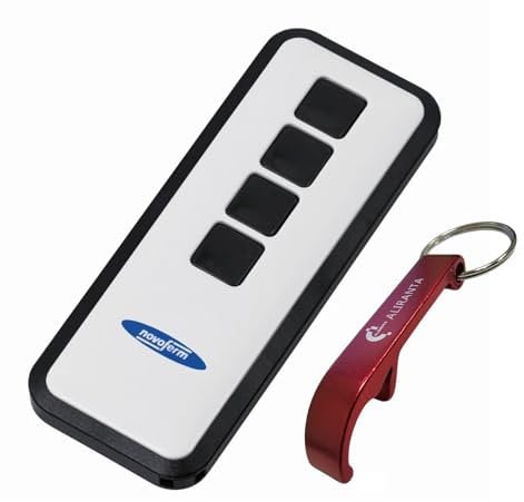 Novoferm Mini Novotron 524 Émetteur manuel | Ouvre-porte de garage 4 canaux | Chiffrement 64/128 bits | Commande radio 433 MHz | Avec porte-clés et décapsuleur en aluminium