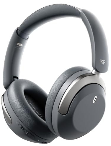 iKF T3 Pro Cuffie over-ear wireless con cancellazione del rumore, Bluetooth 5.4, audio ad alta risoluzione con bassi, 125 ore di riproduzione, modalità trasparenza, cuffie pieghevoli leggere per