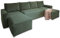 Masseno Ecksofa ASPRA mit Schlaffunktion U-Form, Sofa mit Bettkasten, Wohnzimmersofa, Couch, Soffa, Bettsofa, Couchgarnitur- Grün, POSO 14