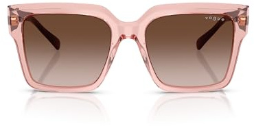 Vogue Vo5553s Occhiali Donna, Rosa scuro trasparente/sfumato caffè, 54 mm