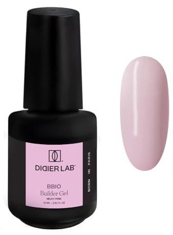 DIDIER LAB BBIO Gel Construction Ongle UV en Flacon - Milky Pink - Formule Propre sans HEMA ni TPO - Gel de Construction Ongle Autonivelant - Gel Ongle UV LED pour Renforcer les Ongles - 15 ml