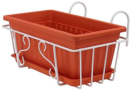 CAXUSD Macetas Colgantes para Vegetales Maceta para Barandilla Jardinera De Plástico Fácil De Limpiar