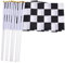 JIEBWCHA Banderas de carreras, bandera de carreras en y negro, bandera de carreras, bandera de mano, 30 unidades, bandera de carreras, 14 x 21 cm, banderas a cuadros de carreras, bandera de