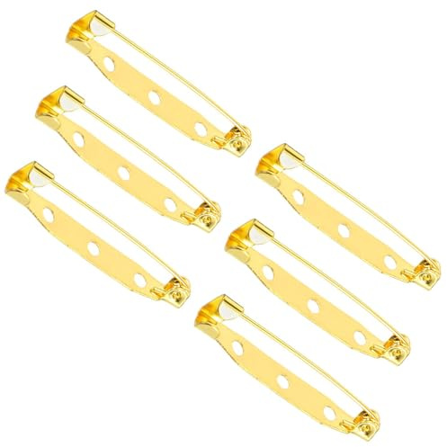 TA-VIGOR 50Pcs Brooch Pins, 35mm Safety Bar Pins Backs, BroochClasp for Badges Corsages Boutineer Name Tags Jewelry Making DIY Crafts, Gold