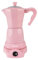 Jocca Elektrische italienische Kaffeemaschine, Rosa, 6 Tassen | 360° drehbarer Sockel | Warmhaltesystem | Kaltgriff | 480 W ohne Kabel
