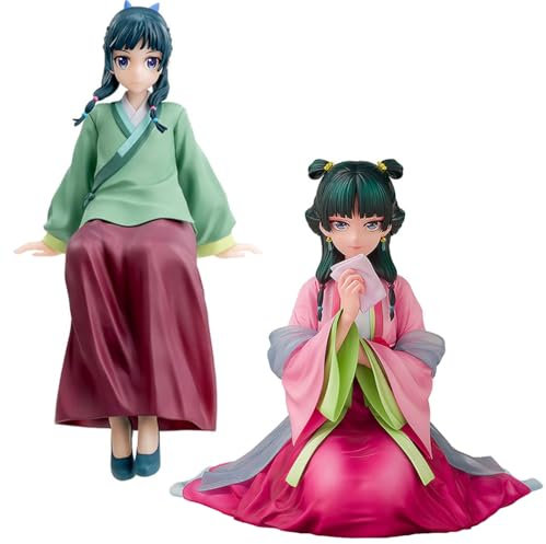 Maomao Actionfigur, Anime-Maomao, Statue, sitzende Pose, Cartoon-Mädchen-Modell, Desktop-Auto-Dekoration, Sammlerstücke, Geschenk, 14 cm, 2 Stück