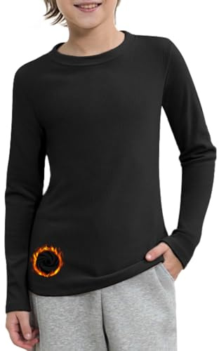 COMFREE Camiseta térmica de manga larga para niñas y niños, manga larga, cálida, forro polar, camiseta interior térmica, ropa interior funcional 6-14 años