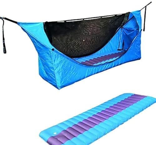 Camping-hängematte Mit Moskitonetz Und Weichem Luftbett Tragbare Hängematte 210t Fallschirm Nylon Für Outdoor-rucksackwandern