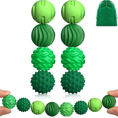 8 Stück Magnetische Fidget Toys，Antistressball，Adhs Spielzeug，Adhs Hilfsmittel，Magnet Spiel，Sensorisches Spielzeug für Finger, Magnetische Bälle ,Einfaches Fidget-Spielzeug (Grün)