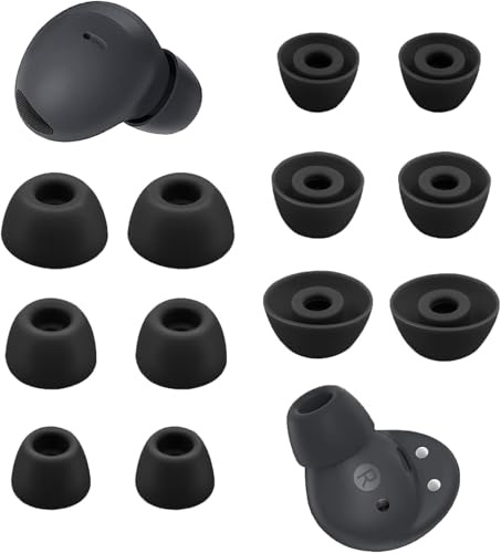 Ear Tips for Samsung Galaxy Buds 2 Pro, 6 Pairs Silicone Replacement Earbud Tips S/M/L, Earbuds Ear Tips Buds Set (Black)