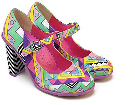 Hot Chocolate Design Chocolaticas High Heels Geometric Women's Mary Jane Pump Multicoloured HCD 39