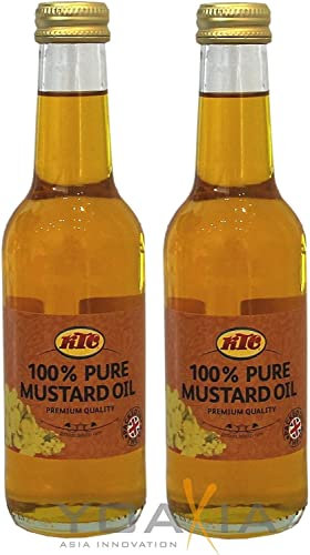 2 x 250 ml de aceite de mostaza puro KTC para aplicaciones de masaje Ayurwera.