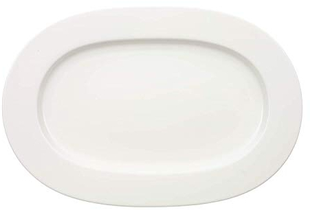 Villeroy & Boch - Royal Servierplatte 41 cm Weiß, Spülmaschinenfest, Mikrowellensicher, Servierteller, Teller Weiß Oval, Geschirr, Premium Bone Porzellan