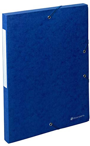 Exacompta 50702E Packung (mit 10 Archivboxen Scotten, mit Gummizugverschluß, hochwertig und nachhaltig, Rücken 25mm, 400g) blau, 10 Stück