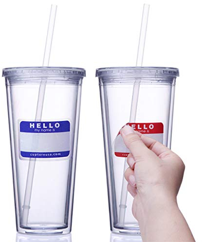 Cupture Classic Doppelwandiger Trinkbecher mit Deckel Casual 24 oz farblos