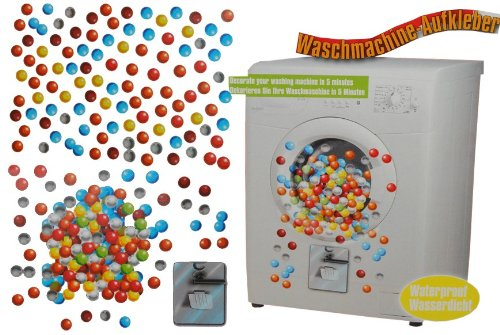 alles-meine.de GmbH Aufkleber - z.B. für Maschmaschine/wasserfest - bunte Kugeln 200 Stück - Sticker Tattoo Waschmaschinen Deko - Badezimmer