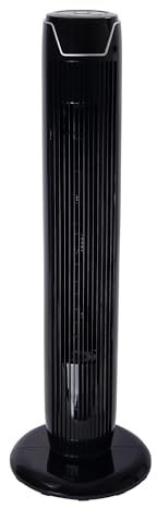 Alera 36 3-Speed Oscillating Tower Fan With Remote Control, Plastic, Black