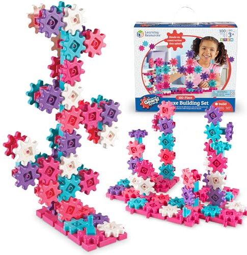Learning Resources Gears Gears Gears!® 100-teiliger Luxus Bausatz – Rosa