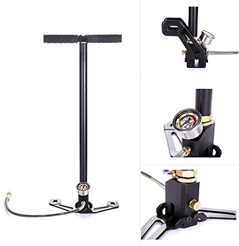 3 Stage Hand Pump Stirrup Charging PCP Air Rifle Gun Gas Filter Gauge Valve Hose 4500PSI