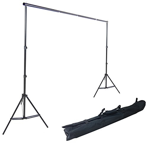 DYNASUN K903 220x300cm XL Hintergrundsystem System mit Teleskop Querstange für Hintergrund mit Tasche, Schwarz