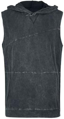 Black Premium by EMP Herren graues Tank-Top mit Kapuze in individueller Waschung S